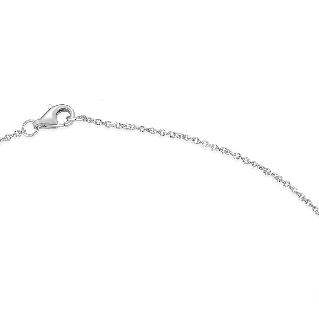 FANCIME Solide 925 Sterling Silber mit Weiß Vergoldet Kreuz Anhänger mit Silber Kette für Herren Jungs Kinder - Kettenlänge: 60 cm