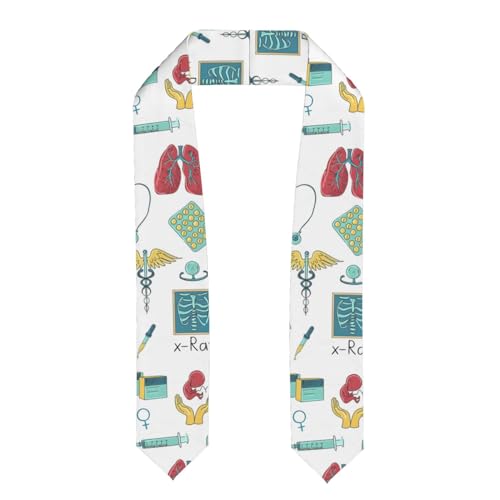 LIXLZH Abstraction Biology Chemistry4 - Chal de graduación con estampado para estudiantes, unisex, para adultos, liso, para graduación, aplanado, talla única, Aplanado, One Size