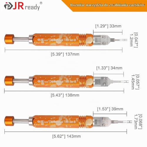 JRready Zestaw 3 sztuk mini narzędzi do odpinania Jr Molex Micro Fit, do naprawy komputerów, narzędzie do demontażu terminali Mini-Fit Jr.TM Seria terminali Molex MX3.0 złącza męskie/żeńskie