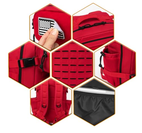 Miniatura 6 de Qt Qy Mochila Táctica Militar De 25l Para Hombres, Con Corte Láser Molle, Mochila De Supervivencia Pequeña, Bolsa De Gimnasio, Mochila Con Soporte Para Dos Tazas Y Para Uso Diario