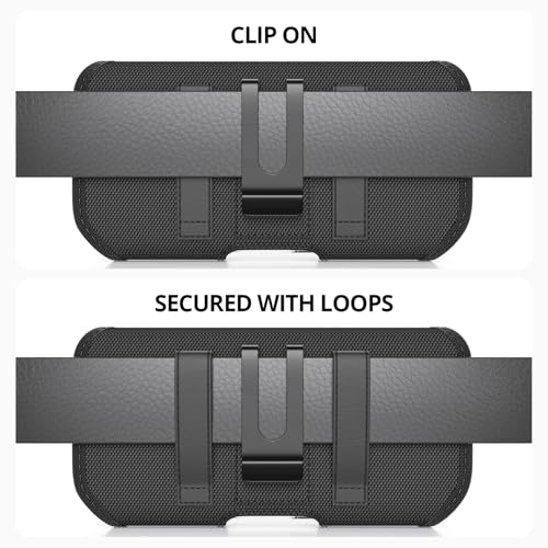 Stronden Magnetic Closure Holster for Samsung Galaxy S25, S24, S23, S22, S21, S20, S10, S9, S8 - Nylon Holster Belt Case with Metal Clip Pouch Phone Holder (Fits Slim/Thin Case Only)