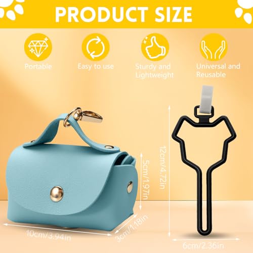 Image of 3Pcs Dog Poop Bag Holder with Clip, Stylish Leather Dog Poop Bag Dispenser for Leash, Cute Pet Dog Waste Bag Holder Carrier for Walking Camping