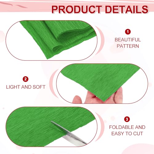 Image of MECCANIXITY Crepe Paper Roll 8.2ft Long 13 Inch Wide for Wedding Ceremony Various Large Festivals Decoration, Deep Green