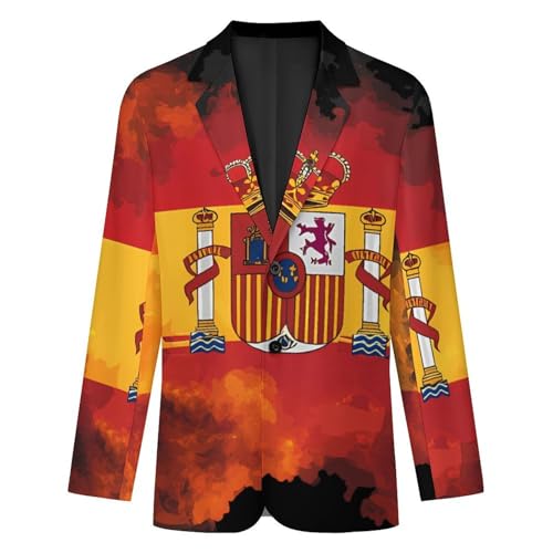 Spain Spanish Flag Mens Blazer Lightweight Sport Coat Two Button Suit Jackets4