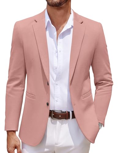 Image of COOFANDY Men's Casual Knit Blazer Two Button Lightweight Sport Coats Suit Jacket