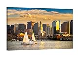 Wandkunst für Wohnzimmer, Boston-Skyline, Wandgemälde, 