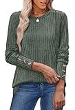 OFEEFAN Fall Clothes 2025 Christmas Sweaters for Women Long Sleeve Tops Womens Fashion Blouses Dressy Casual Business Travel Outfits Plus Size Green XL