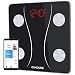 Bluetooth Body Fat Scale, ESHOWEE Smart Wireless BMI Scale Bathroom Digital Weight Scale Body Composition Analyzer with Smartphone App for Water Bone Mass BMR Muscle, Black