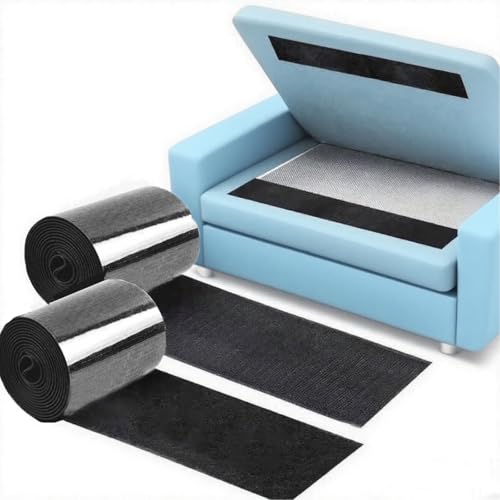 Nastro adesivo nero con velcro, 11 cm x 6 m, in nylon, resistente, antiscivolo, per tappeti, strisce adesive da parete, per evitare che i cuscini del divano scivolino