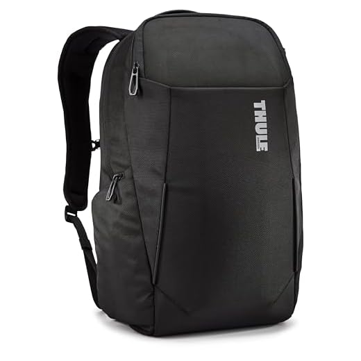 Thule Accent 23L Laptop Backpack New - Fits 15.6" PC or 16" MacBook - Hardshell Protective Compartment - Quick Access Front Pocket - Side Zipper Pocket fits Bottles - 100% Recycled Fabric