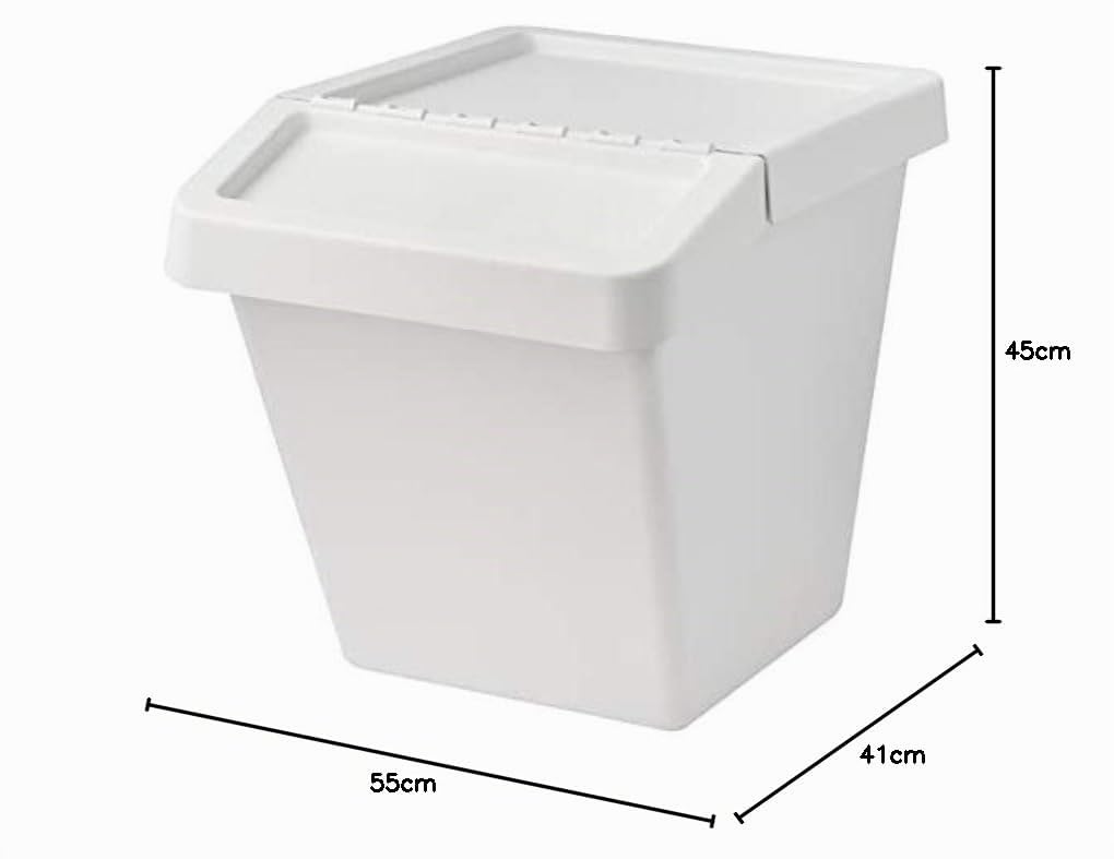 SORTERA Müllsortierbehälter mit Deckel weiß 60 l 41x55x45 cm für Zuhause & Büro Recycling Mülleimer Mülltonnen & Beutel Kleine Aufbewahrung & Organizer Aufbewahrung & Organisation Umweltfreundlich Küche, Haushalt & Wohnen