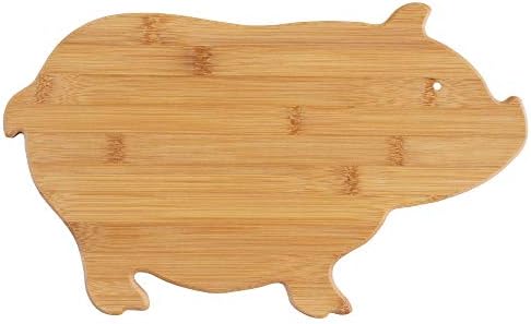 Totally Bamboo Pig Shaped Bamboo Serving and Cutting Board, 15-5/8" x 9-1/2"