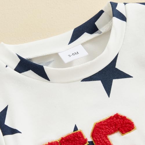 Fourth Of July Baby Boy Girl Outfit USA Embroidery Tshirt Star Elastic Wais Shorts Toddler Clothes Independence Day2