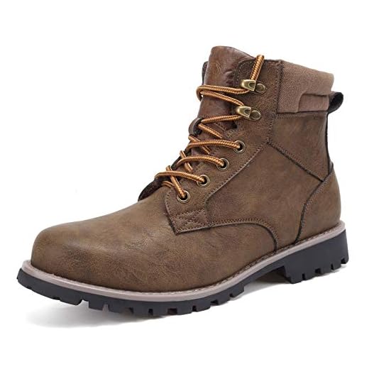 EYUSHIJIA Men's Hiking Boots Waterproof Outdoor Mid Ankle Lightweight Snow Shoes Trekking Trails(12, Brown-07)