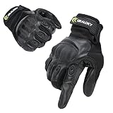 Graloky Motorcycle Gloves for Men Women, Breathable Leather Touchscreen Motor Riding Gloves with Har