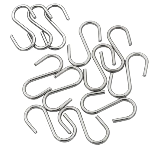 DGOL 80 pcs 304 Stainless Steel Mini Size 1-3/16 inch Long S Hooks Loading 40 lbs for Hanging or Craft Project