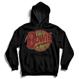 David Bowie Herren Kapuzenpullover Vintage Diamond Dogs Logo schwarz