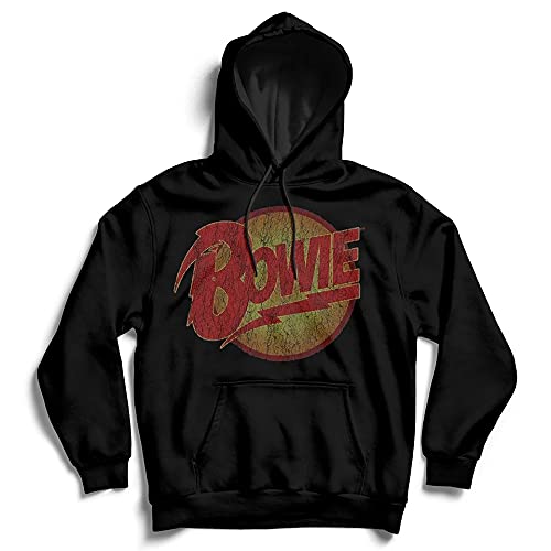 David Bowie Men's Vintage Diamond Dogs Logo Hoodie Black