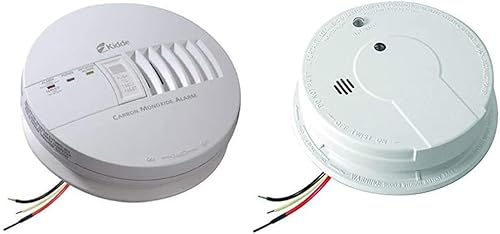 Kidde Hardwired Carbon Monoxide Detector with 9-Volt Battery Backup, 3 LED Indicators & Smoke Detector, Hardwired Smoke Alarm with 9-Volt Battery