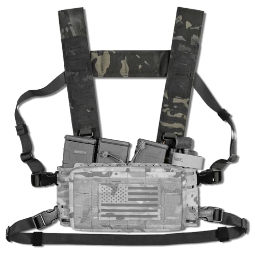 ACETAC Multi-Mission Laser-Cut Shoulder Strap H-Harness for Chest Rig Compatible w/Spiritus Systems MK4/MK5 Haley Strategic (MultiCam Black)
