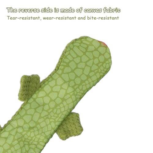 Juguete mordible para perros lagarto de peluche verde miniatura 5