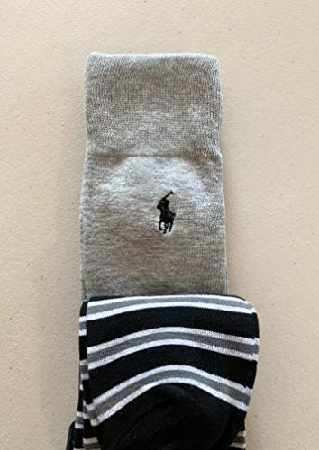 Polo Ralph Lauren 3 Pairs of Men's Casual Dress Trouser Socks 10-13 (Black Gray Multi/Black/Gray)3