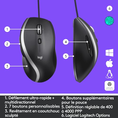 filaire M500s Advanced Corded Mouse - vue 7