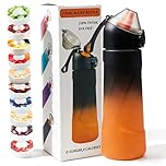 Air Scented Water Bottle Pack with 10 Flavour Pods,Flavored Starter Drink Bottle Up 0 Sugar 0 Calories BPA Free,Diswasher-safe for Kids and Adult Camping,Travelling,Cycling,Fitness (BLACK&ORANGE)