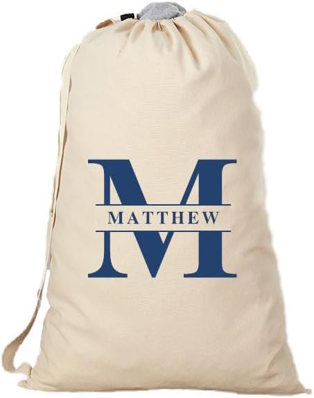 Personalization Universe Lavish Last Name Personalized Canvas Laundry Bag for College, Travel, and Home, Custom Laundry Bags with Monogram, Customized Gifts for College Students