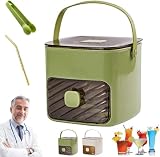 48 Cube Double Deck Portable Ice Maker, Portable Ice Maker with Lid and Storage Box, Intelligent 2-in-1 Design Quick Ice Cream with Just One Touch of a Button for Home Kitchen (A)