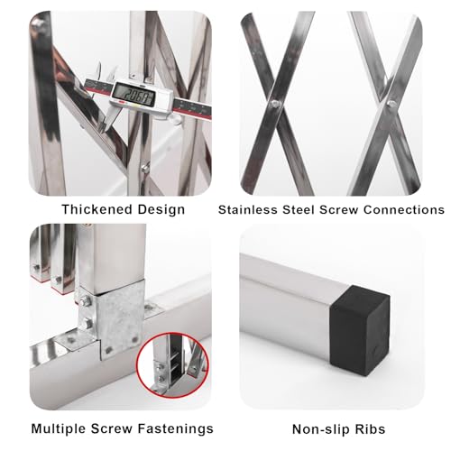 Barrière de sécurité extensible 300 x 120 cm en acier pour route et chantier