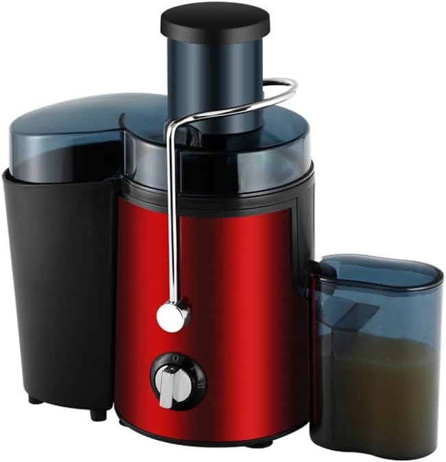 Centrifugal Juicer Machine, Large Entrance, Pulp Separation (Red)