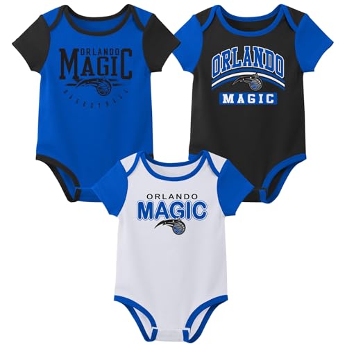 Outerstuff NBA Newborn Baby and Infant Short Sleeve Bodysuit Variety 3-Pack - Orlando Magic, 12M