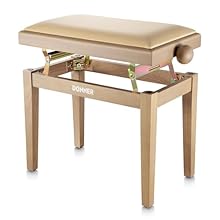 【𝐀𝐝𝐣𝐮𝐬𝐭𝐚𝐛𝐥𝐞-H𝐞𝐢𝐠𝐡𝐭】: This adjustable piano bench can be adjusted within a height range of 18.9"-22.8" through the lifting device on both sides.The height-adjustable design makes it suitable for people of all ages, whether children or adults, they can...