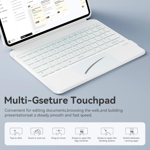 Image of WIWU iPad Air M3 11 inch Keyboard Case Magnetic Detachable Backlit White