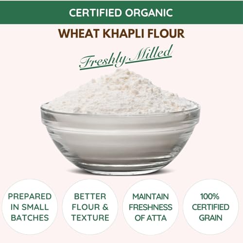 Image of Pure Tree Certified Organic Freshly Milled (Khapli Aata) Wheat Flour | 350 g | Emmer Wheat Flour | Farro Atta | Khapli Gehu ka Atta Rich In Fiber | Low Gluten