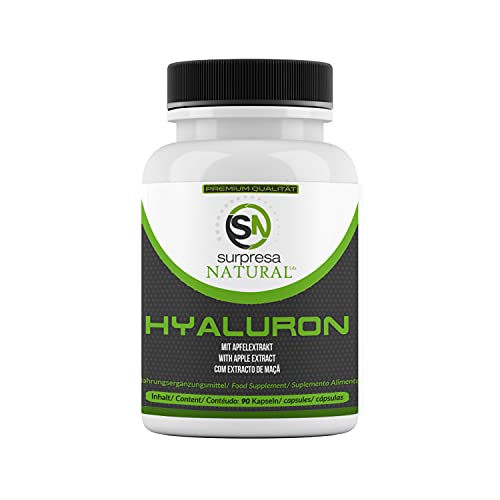 Surpresa Natural® - Hyaluron Kapseln | Hyaluronsäure Kapseln hochdosiert mit 500mg | 90 Hyaloronkapseln hochdosiert für 3 Monate Vorrat | 500-700 kDa | laborgeprüft & vegan | Made in Germany Cover