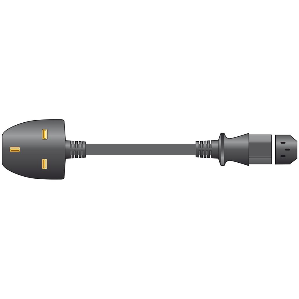 UK Plug to IEC Power Lead (Black - 1.0m)
