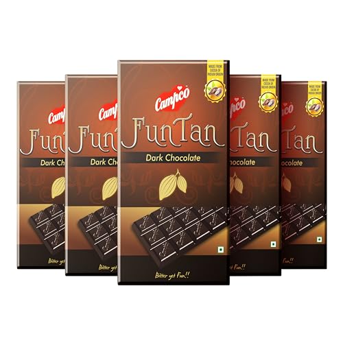 Image of Campco Funtan Dark Chocolate Bar, 50g (Pack of 5)