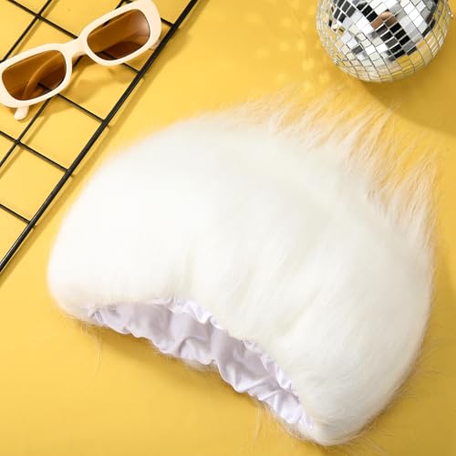 Image of Geyoga 1 Pcs Funny Wig Crazy Hair for Halloween Party,White | Funny Colorful Wig Adults Use, Unisex Funky Hairband, Halloween Mardi Gras Cosplay Costume Party Accessories