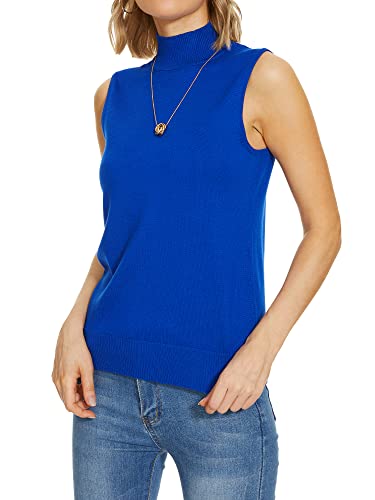 Image of INKOFF Sleeveless Mock Neck Turtleneck Knit Tops Women Dressy Casual Sweater Vest Business Work Tank
