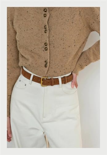 Fashion Skinny Suede Cowhide Genuine Leather Belt For Women Jeans Casual Dress Square Buckle Ladies Belts2