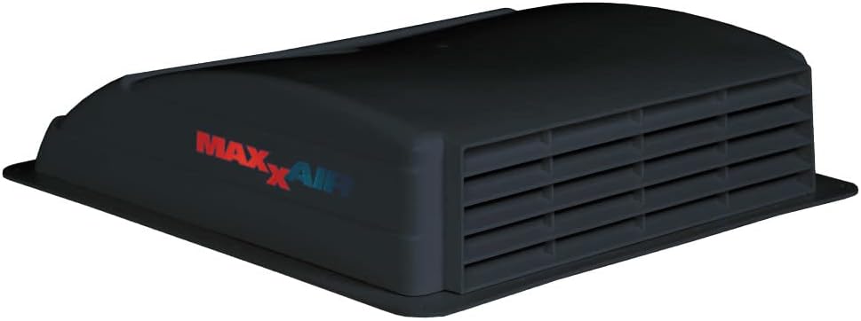 MAXXAIR 00-03750 Mini Air Vent, Non-Powered, 10.5" Internal Opening with Manual Closing Baffle, Black