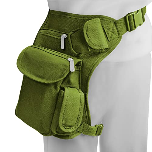 Alephnull Leg Bag Motorcycle Outdoor Bag Tactical Riding Daypack Funny Pack Hiking Waist Pack, Army Green - Image 4