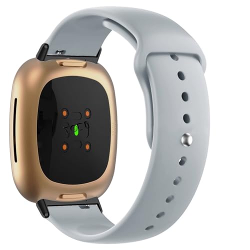 Image of YODI Watch Band Compatible with Fitbit Versa 4 / Fit bit Versa 3 / Fitbit Sense /Sense 2 Band, Soft Replacement Silicone Wristband for Women Flexible Waterproof Sport Watch Strap for Men Large