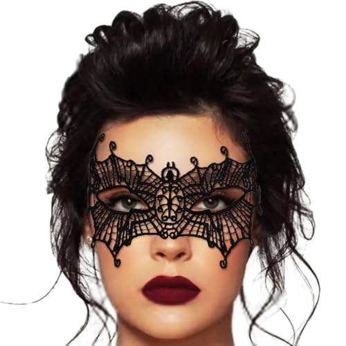 Nicute Lace Masquerade Mask Black Halloween Masks for Women