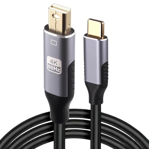 USB C auf Mini DisplayPort Kabel 1,8 m, 4K 60Hz Video Adapter Unidirektional, DP Alt Mode, HDR, Vergoldete Stecker, f&uuml;r MacBook Pro Air, iPad Pro, Surface, Dell XPS, Monitor