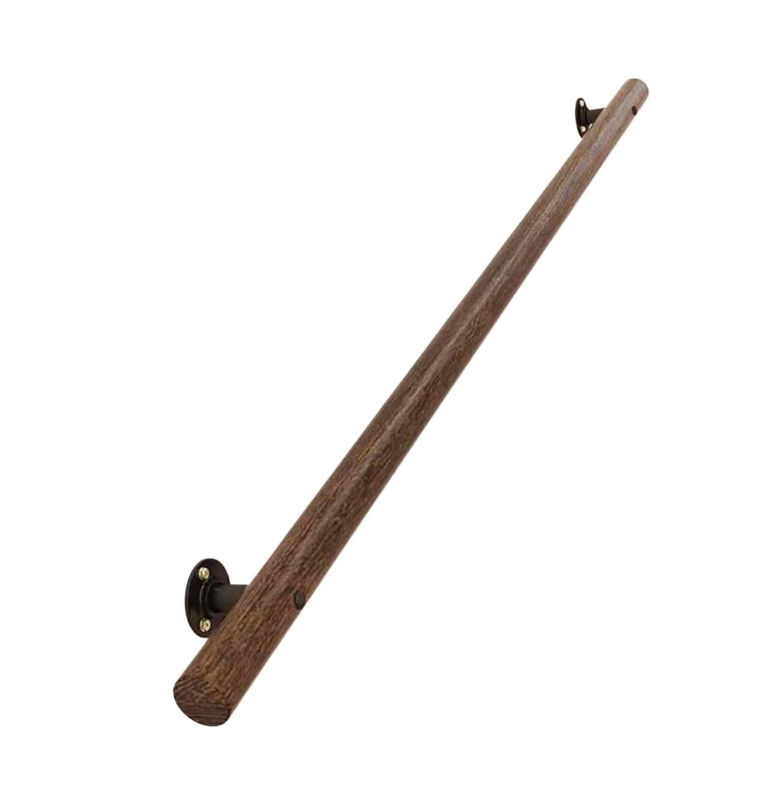 Rampes d'escalier en bois 180cm main courante murale en noyer avec supports de fixation