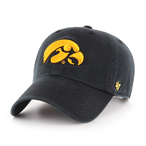 47 NCAA Iowa Hawkeyes Clean Up Adjustable Hat, One Size, Black