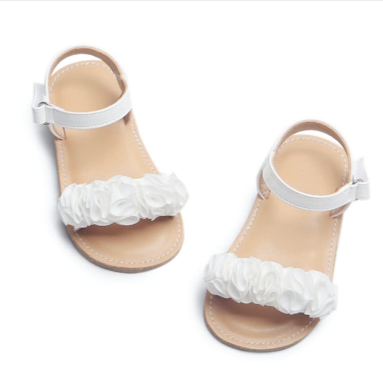 Otter MOMO Girls Sandals Open Toe Princess Flat Sandals with Ruffle Summer Sandals
